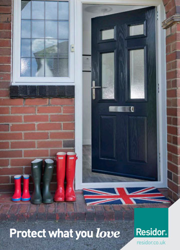 risor front door with 3 pairs of boots outside